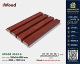 Tấm Nhựa Ốp Tường Lam 4 Sóng Cao Giả Gỗ iWood 4S24-6 chất liệu PVC nguyên sinh cứng cáp