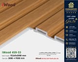 Tấm Nhựa Ốp Tường Lam 4 Sóng Giả Gỗ iWood 4S9-33 phối cảnh trang trí mảng tường phòng ngủ