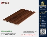 Tấm Nhựa Ốp Tường Lam 4 Sóng Giả Gỗ iWood 4S9-3 góc cận chi tiết màu sắc đường vân gỗ