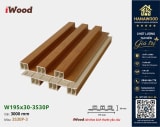 Tấm Nhựa Ốp Tường Lam 3 Sóng Cao Giả Gỗ iWood 3S30P-3 chi tiết mặt cắt cấu tạo chân rỗng chắc chắn