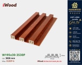 Tấm Nhựa Ốp Tường Lam 3 Sóng Cao Giả Gỗ iWood 3S30P-6 tông màu mộc mạc không bám bụi bẩn