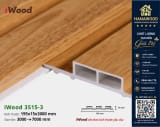 Tấm Nhựa Ốp Tường Lam 3 Sóng Giả Gỗ iWood 3S15-3 góc nhìn nghiêng chiếu sáng mảng vách tivi