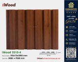 Tấm Nhựa Ốp Tường Lam 3 Sóng Giả Gỗ iWood 3S15-4 góc chụp cận cảnh lớp phủ vân gỗ tự nhiên