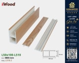 Lam Hộp Gỗ Nhựa Trang Trí Cầu Thang iWood L510-2 góc chụp cận cảnh kết cấu khung hộp rỗng