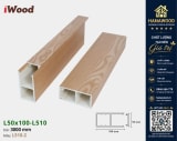 Lam Hộp Gỗ Nhựa Trang Trí Cầu Thang iWood L510-2 phối cảnh vách ngăn trang trí thi công thực tế