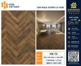 Sàn Nhựa HobiWood Xương Cá 6mm HX72 Vân Gỗ Nâu Đậm chống ẩm mốc chịu lực tốt không cong vênh