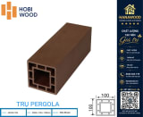 Lam Trụ Pergola Giàn Hoa Ngoài Trời Hobiwood HB100C100 Màu Oka Brown kết cấu cứng cáp sang trọng