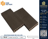 Sàn Gỗ Nhựa Ngoài Trời Lỗ Tròn 2 Da Hobiwood HB661 ZCoffee bề mặt vân gỗ mộc mạc chống UV
