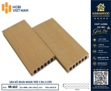 Sàn Gỗ Nhựa 2 Da Ngoài Trời Lỗ Tròn Hobiwood HB663 Yellow Wood cận cảnh lớp phủ bảo vệ kép chống rêu