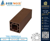 Lam Trụ Pergola Giàn Hoa Ngoài Trời Hobiwood HB100C100 Oka Brown kết cấu rỗng ruột chịu va đập