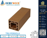 Lam Trụ Pergola Giàn Hoa Gỗ Nhựa Hobiwood HB100C100 Vibrant Yellow góc quay cận cảnh vân gỗ