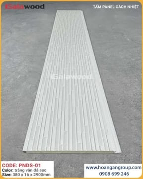 Tấm Panel Cách Nhiệt Galawood 16mm Vân Đá Sọc Trắng PNDS-01 - Hanawood