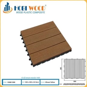 Vỉ Gỗ Nhựa Ngoài Trời Hobi Wood Vân Sọc Vibrant Yellow - Hanawood