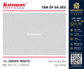 Tấm Ốp Đá Dẻo Kosmos DD009 5mm Vân Sợi Gai Dầu Trắng bề mặt dệt độc đáo