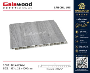 Sàn Nhựa PVC Chịu Lực Galawood SCL611X4M tấm phẳng nguyên bản chất lượng cao
