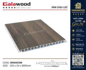 Tấm Sàn Chịu Lực PVC Galawood SK606X3M chịu va đập mạnh không bám bụi