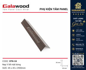 Nẹp V Trang Trí Tấm Panel VPN-04 Màu Nâu Walnut nẹp viền góc vuông ốp tường