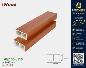 Lam Hộp Gỗ Nhựa Trang Trí Cầu Thang iWood L510-3 chất liệu PVC cao cấp chống mối mọt