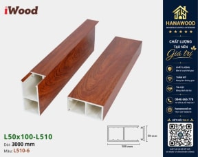 Lam Hộp Gỗ Nhựa Trang Trí Cầu Thang iWood L510-6 màu sắc mộc mạc sang trọng hiện đại
