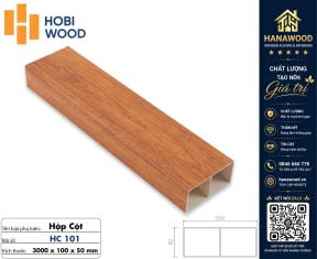 Thanh Lam Hộp Nhựa Giả Gỗ Hobiwood HC101 Kích Thước 50x100mm chống ẩm mốc chịu lực tốt