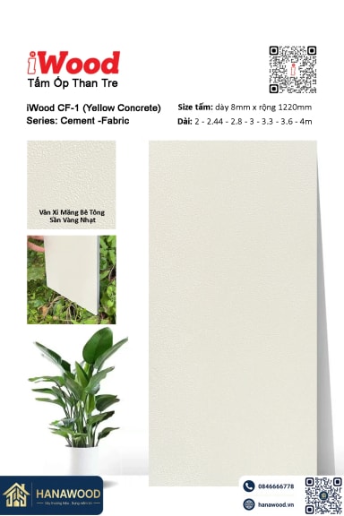 Tấm Ốp Tường Than Tre Giả Vân Bê Tông iWood CF-1 - Hanawood TP.HCM