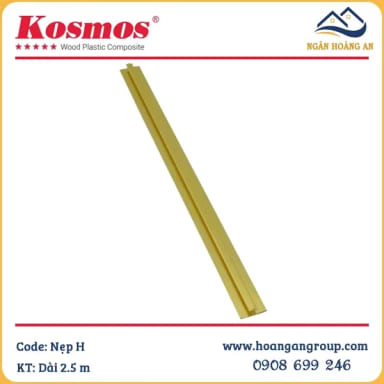 Nẹp Nhôm H Nối màu Vàng tấm ốp PVC giả đá - Hanawood