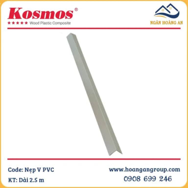 Nẹp Nhôm Góc V màu Bạc tấm ốp PVC giả đá - Hanawood