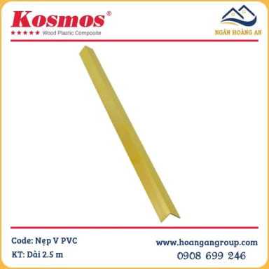 Nẹp Nhôm Góc V màu Vàng tấm ốp PVC giả đá - Hanawood