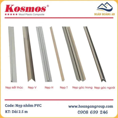 Nẹp Nhôm Trang Trí màu Bạc tấm ốp PVC giả đá - Hanawood