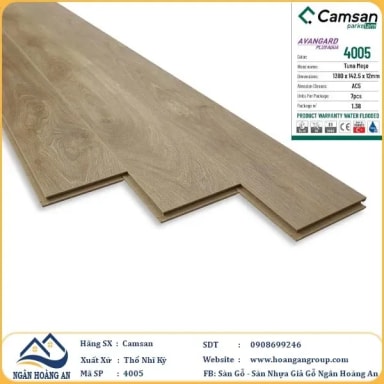 Sàn Gỗ Công Nghiệp Camsan Hèm V 4005 12mm - Hanawood