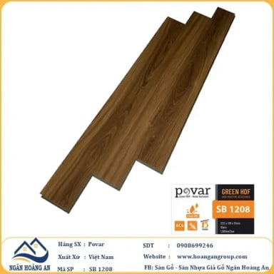 Sàn Gỗ Công Nghiệp Giá Rẻ Povar SB1208 Dày 12mm - Hanawood