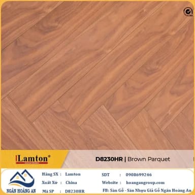 Sàn Gỗ Công Nghiệp Lamton Xương Cá D8230HR 12mm - Hanawood