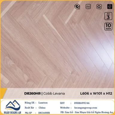 Sàn Gỗ Công Nghiệp Lamton Xương Cá D8260HR 12mm - Hanawood
