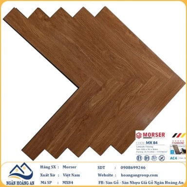 Sàn Gỗ Công Nghiệp Morser Xương Cá Cốt Xanh 8mm MX 84 - Hanawood