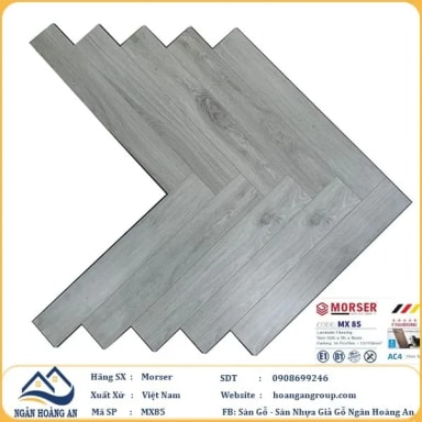 Sàn Gỗ Công Nghiệp Morser Xương Cá Cốt Xanh 8mm MX 85 - Hanawood