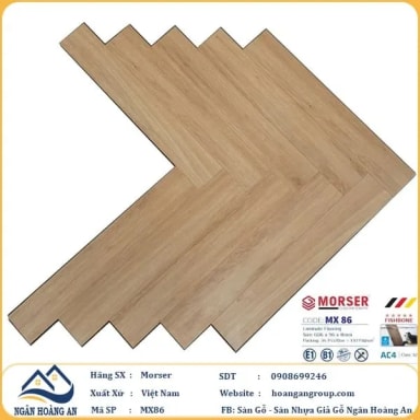 Sàn Gỗ Công Nghiệp Morser Xương Cá Cốt Xanh 8mm MX 86 - Hanawood