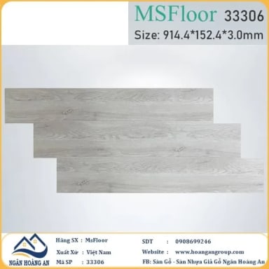 Sàn Nhựa Giả Gỗ Dán Keo MsFloor 33306 Dày 3mm - Hanawood