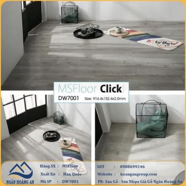 Sàn Nhựa Giả Gỗ Dán Keo MsFloor DW7001 - Hanawood