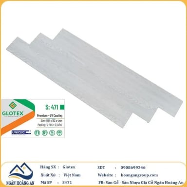 Sàn Nhựa Giả Gỗ Hèm Khóa Glotex 471 - Hanawood