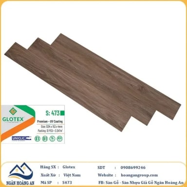 Sàn Nhựa Giả Gỗ Hèm Khóa Glotex 473 - Hanawood