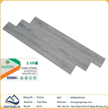 Sàn Nhựa Giả Gỗ Hèm Khóa Glotex 474 - Hanawood