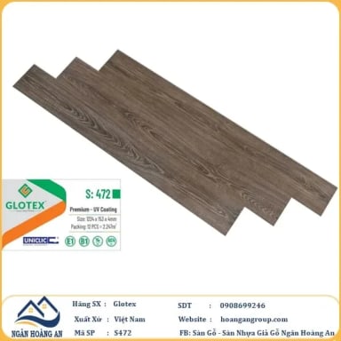 Sàn Nhựa Giả Gỗ Hèm Khóa Glotex S472 - Hanawood
