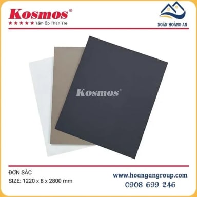 Tấm Ốp Đa Năng Sợi Than Tre 8mm Đơn Sắc Kosmos - Hanawood