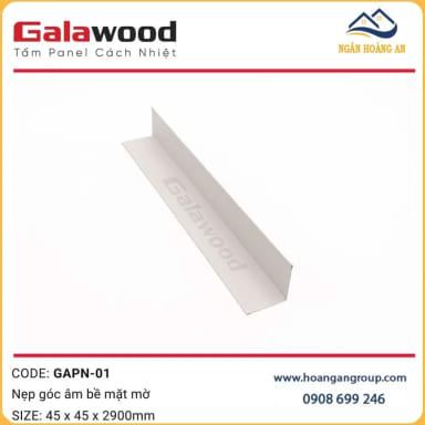 Nẹp Góc Trong cho Panel cách nhiệt màu Trắng 45 x 45 x 2900mm - Hanawood