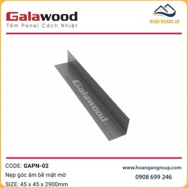 Nẹp Góc Trong cho Panel cách nhiệt màu Xám 45 x 45 x 2900mm - Hanawood