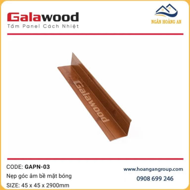 Nẹp Góc Trong cho Panel cách nhiệt màu Cánh Gián 45 x 45 x 2900mm - Hanawood