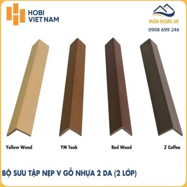Nẹp góc V WPC Wood (vân gỗ) 50 x 50 x 2900mm - Hanawood