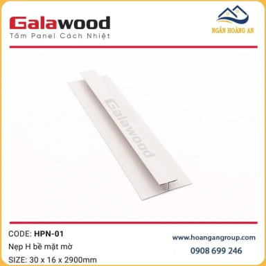 Nẹp H Rãnh Nối cho Panel cách nhiệt màu Trắng 30 x 16 x 2900 mm - Hanawood