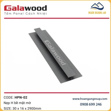 Nẹp H Rãnh Nối cho Panel cách nhiệt màu Xám 30 x 16 x 2900 mm - Hanawood