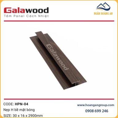 Nẹp H Rãnh Nối cho Panel cách nhiệt màu Nâu Walnut 30 x 16 x 2900 mm - Hanawood